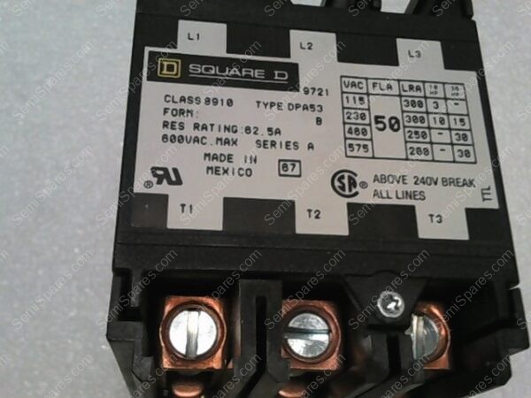 DPA53V09 | DEFINITE PURPOSE CONTRACTOR 3 POLE COIL:208/240V 60HZ/220V - Image 3