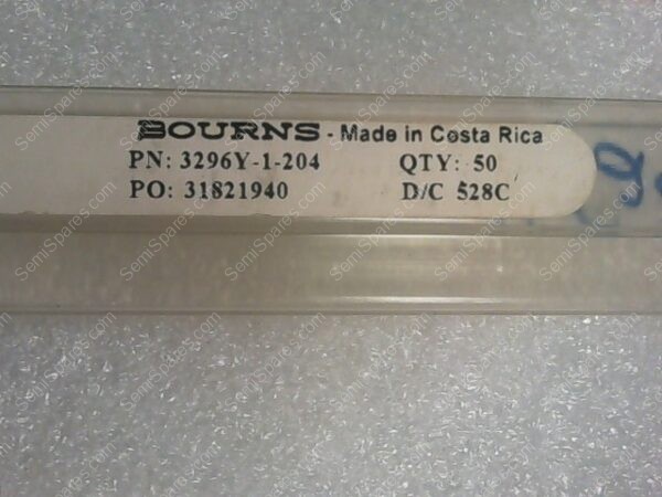3296Y-1-204 | TRIMMER RESISTORS-THROUGH HOLE, 3/8", 200KOHMS, SEALED VERTICAL ADJUST