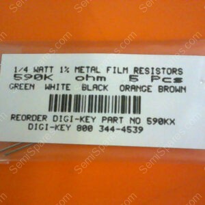 590KX | 1/4 WATTS 1% METAL FILM RESISTORS 590KX OHM (PACKAGE OF 5)