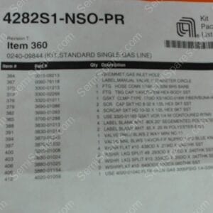 0240-09844 | (KIT,STANDARD SINGLE GAS LINE) P-0240-09844