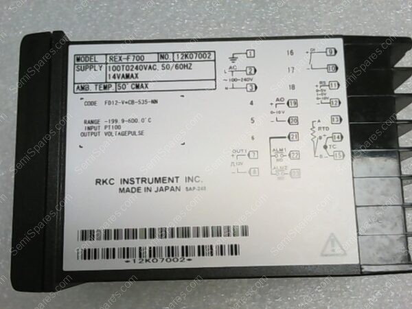 REX-F700 | RKC INSTRUMENT INC. REX-F700 TEMPERATURE CONTROLLER - Image 2