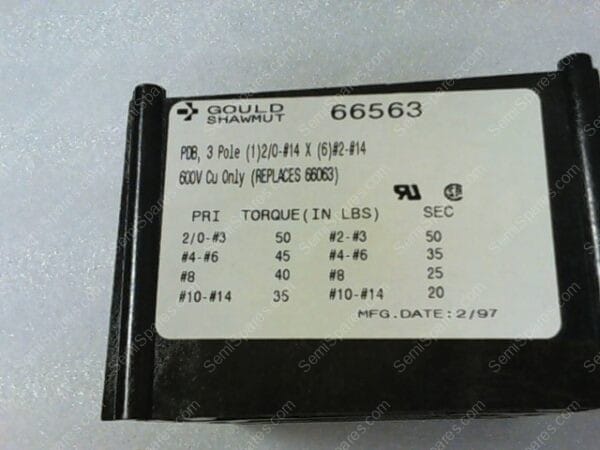 MODEL 66563 | BLACK POWER DISTRIBUTION BLOCK-3-POLE