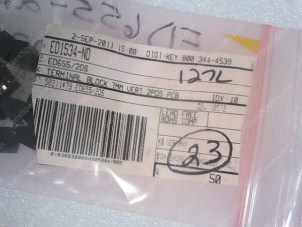 ED655/2DS | TERMINAL BLOCK 7MM VERT 2POS PCB - Image 2