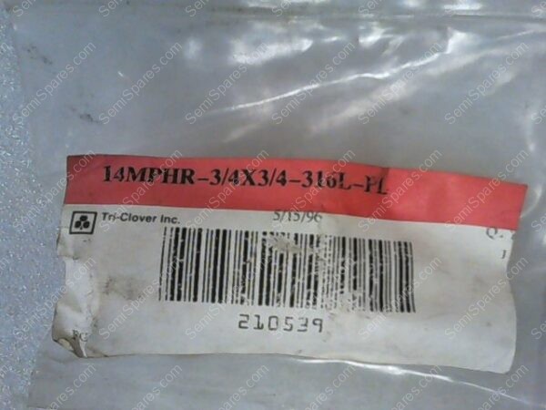 HYDRAULIC FITTING | ALFA LAVAL INC HYDRAULIC FITTING, 14MPHR-3/4X3/4-316L-PL
