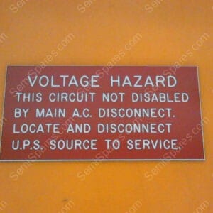 785-091697-001 | LABEL, UPS VOLTAGE HAZARD