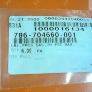 786-704660-001 | LBL,PRCS GAS,20 PSI MAX