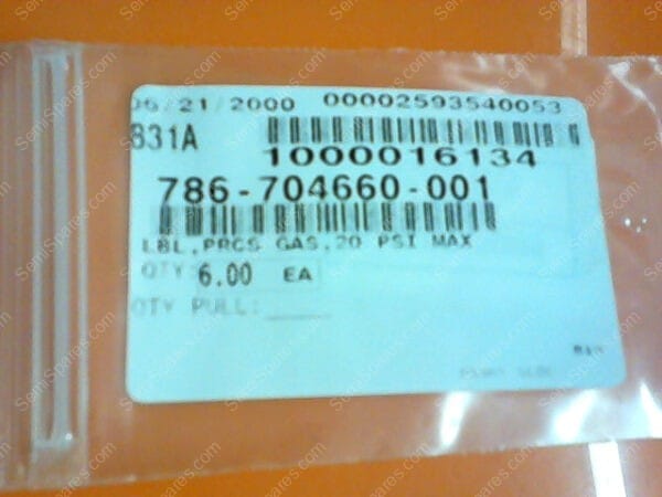 786-704660-001 | LBL,PRCS GAS,20 PSI MAX