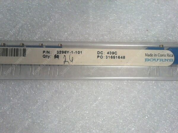 3296Y-1-101 | TRIMMER, 100, OHM, 0.5W, PC, PIN, TOP