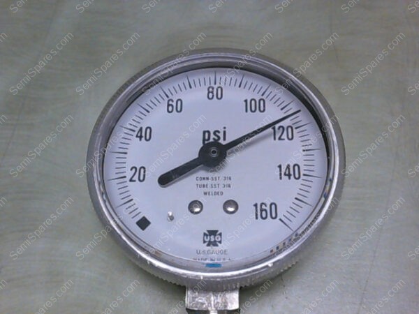 SST 316 | USG GAUGE 0-160 PSI PRESSURE GAUGE CONN-SST 316 / TUBE-SST 316