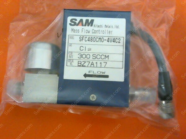 SFC480CMO-4V4C2 | SAM HITACHI METALS, ITD MASS FLOW CONTROLLER SFC480CMO-4V4C2 GAS CI2 FLOW RATE 300SCCM S/N BZ7A117 - Image 2