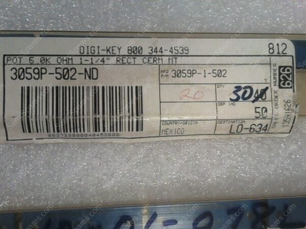 3059P-1-502 | POT, 5.0K, OHM, 1-1/4", RECT, CERM, MT - Image 2