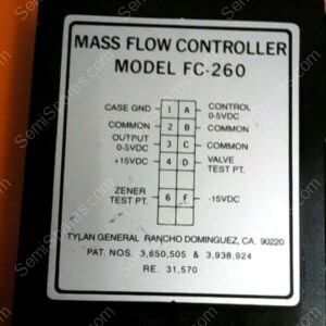 FC-260 V | TYLAN MASS FLOW CONTROLLER FC-260 V 200 SCCM S/N AA9612184