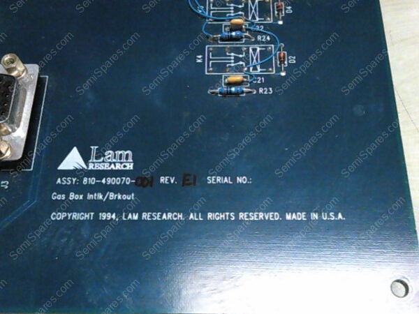 810-490070-001 | ASSY,PCB,GAS BOX MUX INTLK/BRK