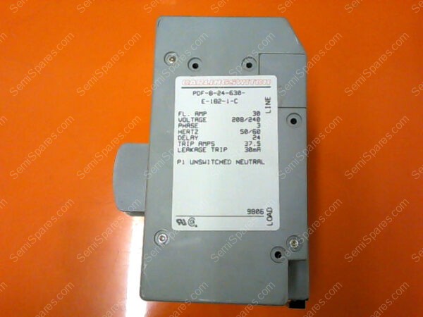 PDF-B-24-630-E-1B2-C | P1 UNSWITCHED NUETRAL FL. AMP 30 VOLTAGE 208/240 PHASE 3 HERTS 50/60 DELAY 24 TRIP AMPS 37.5 LEAKAGE TRIP 30MA