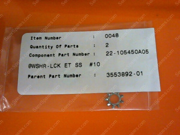 22-105450A05 | WSHR-LCK ET SS #10 (PKG OF 2)