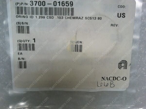 OR-5028-19 | O-RING ID 1.299 CSD .103 CHEMRAZ SC513 80, 3700-01659