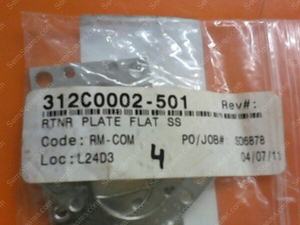 RR-0610-00 | RETAINER,PLATE FLAT,SS,P/N 312C0002-501