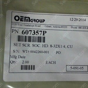 607357P | SET SCR. SOC. HD. 8-32 X 1/4, CU PN/607357P
