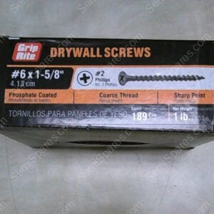 158CDWS1 | GRIP RITE 6X1 - 5/8, 4.13 CM DRYWALL SCREWS, COARSE THREAD, SHARP POINT, PHOSPHATE COATED