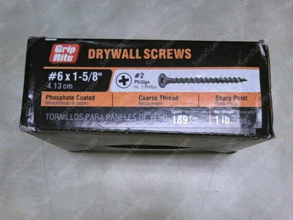 158CDWS1 | GRIP RITE 6X1 - 5/8, 4.13 CM DRYWALL SCREWS, COARSE THREAD, SHARP POINT, PHOSPHATE COATED