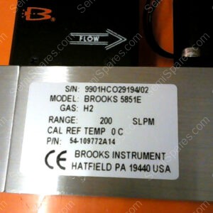 54-109772A14 | BROOKS MASS FLOW CONTROLLER MODEL 5851E GAS:H2 RANGE:200 SLPM SN/9901HCO29194/02