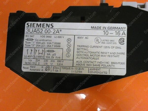 3UA5200-2A | RELAY OVERLOAD NOVELL1 - Image 2