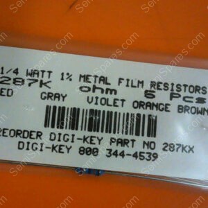 287KX | 1/4 WATTS 1% METAL FILM RESISTORS 287KX OHM (PACKAGE OF 5)