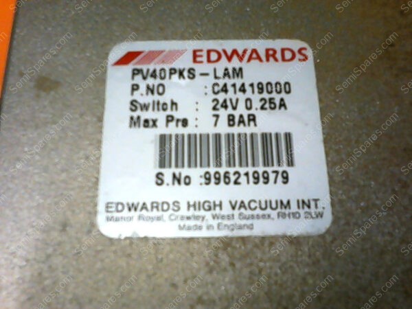 996219979 | EDWARDS HIGH VACUUM INT 24V 0.25A C41419000 - Image 4