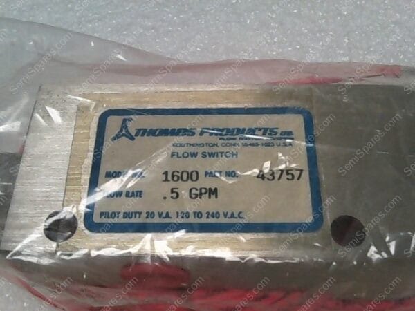 43757 | FLOW SWITCH DIVISION .5 GPM PILOT DUTY 20 V.A. 120 TO 240 V.A.C.