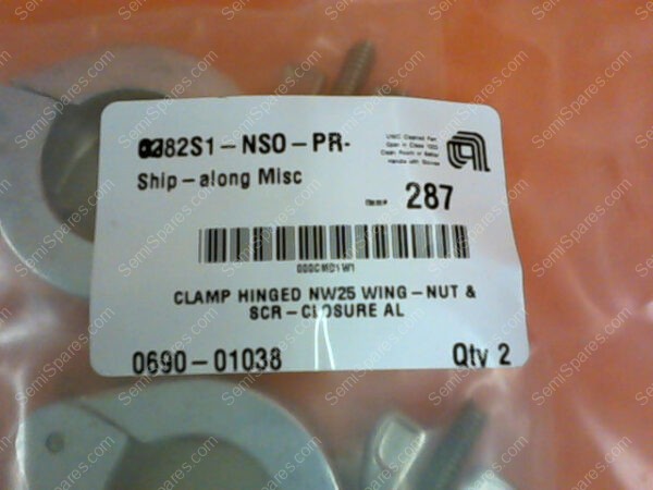 0690-01038 | CLAMP HINGED NW25 WING -NUT & SCR - CLOSURE AL - Image 2