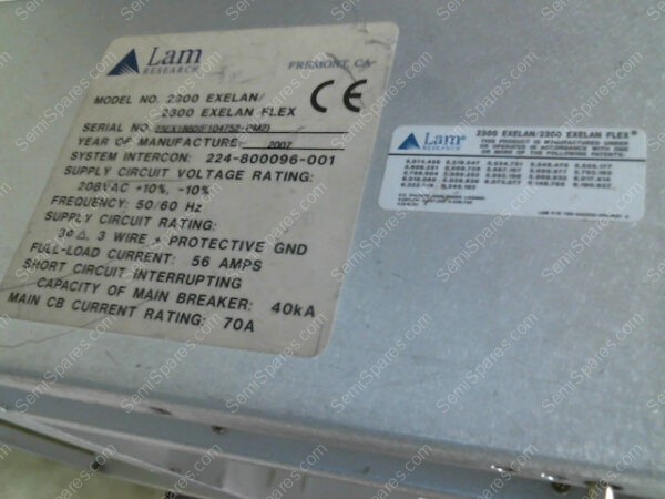 2300 EXELAN | 2007 2300 EXELAN/ 23 EXELAN FLEX, SYSTEM INTERCON: 224-800096-001, 208VAC,+10%, -10%, 50/60 HZ - Image 4