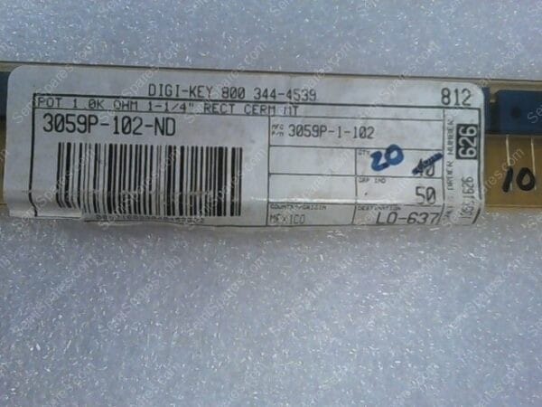 3059P-102-ND | POT, 1.0K, OHM, 1-1/4", RECT, CERM, MT - Image 2