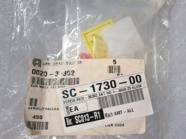 SC-1730-00 | SCREW,P/N 0020-30302,SKT HD 4-40X0.25 ALUM - Image 2
