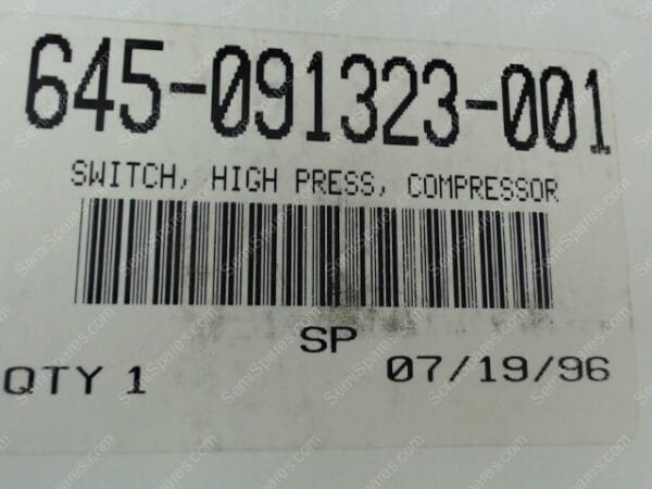 645-091323-001 | SWITCH, HIGH PRESS, COMPRESSOR - Image 2