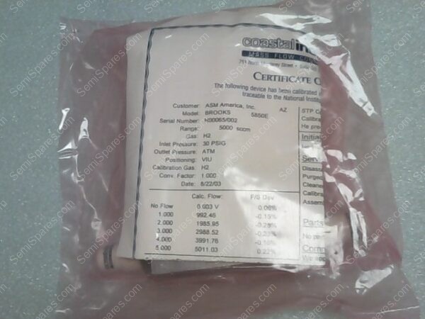 54-109772A29 | FC-BROOKS, SERIES 5850E-H2-5 SLM-NO-VIU, MASS FLOW CONTROLLER, PARENT PART NUMBER: WA-091386D62 - Image 3