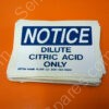 93-0017-035 | NOTICE DILUTE CITRIC ACID ONLY STICKERS (PKG OF 31)