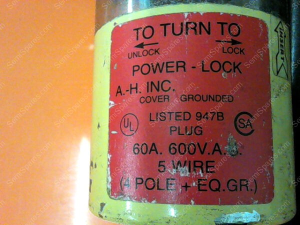 947B | ARROW HART TWIST - POWER LOCK 947B PLUG 600V 50A - Image 3