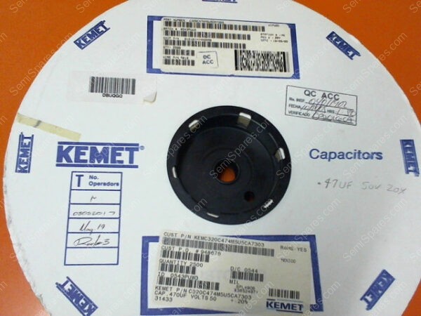 C320C474M5U5CA7303 | CAPACITORS, .470 UF, 50 V, 20%, (2500 PCS)