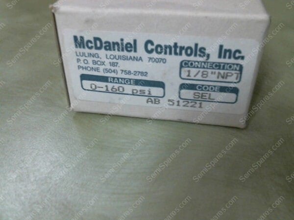 AB 51221 | MCDANIEL CONTROLS, INC. AB 51221 RANGE/0-160 PSI CONNECTION 1/8 NPT CODE SEL - Image 3