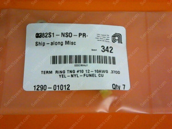 1290-01012 | TERM RING TNG #10 12-10AWG .370D YEL-NYL-FUNEL CU P/N 1290-01012 (PKG OF 7) - Image 2