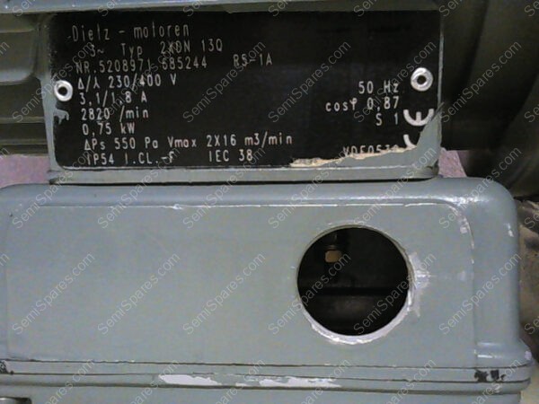 TYP 2XDN 13Q | DIETZ-MOTOREN TYP 2XDN 13Q MOTOR, NR. 5208971 685244 R5-1A, 230/400V, 50HZ - Image 3