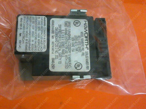 457U-120V | HAWORTH 6 RECEPTACLE 457U DUPLEX POWER ELECTRIC OUTLET FOR CUBICLE PRD-3D 120V 60HZ 15A - Image 2