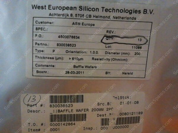 GU-0355-00 | BAFFLE WAFER 200 MM, 830038523