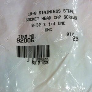 70988001 | 18-8 SOCK HAD CAP SCR8-32 X 1/4