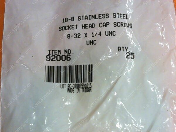 70988001 | 18-8 SOCK HAD CAP SCR8-32 X 1/4
