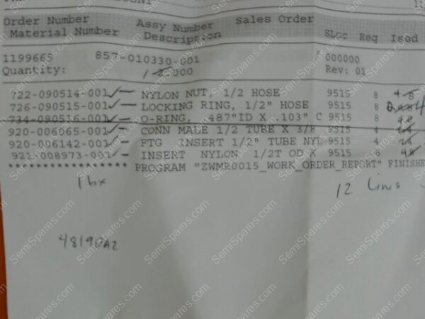 857-010330-001 | KIT HOSE FITTING TCU, SHIP KI