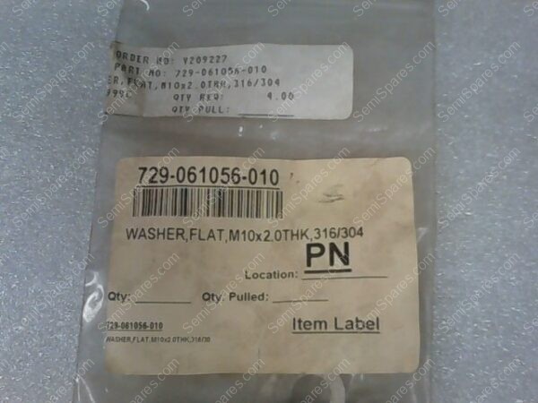 729-061056-010 | WASHER, FLAT, M10X2.0THK, 316/304