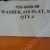 910-0000-00 | WASHER #10 FLAT SST,P/N 910-000-00