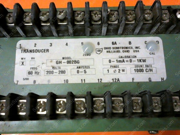 GH-002BG | OHIO SEMITRONICS, INC. TRANSDUCER MODEL GH-002BG CALIBRATION 0-1MA=0-1KW - Image 2