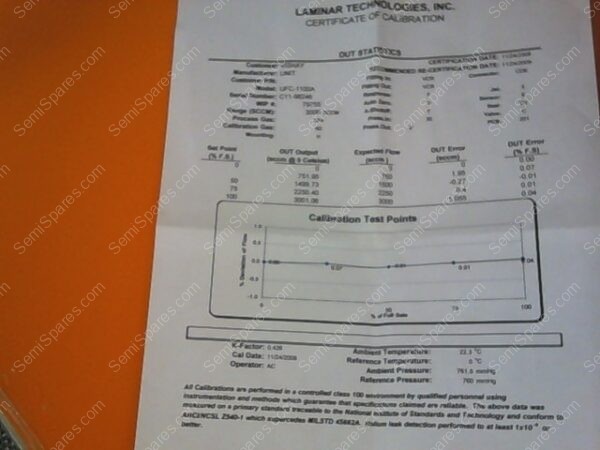 MF-7800-00 | MFC, UFC-1100A, 3 SLM, CF4, C11-98246 - Image 3